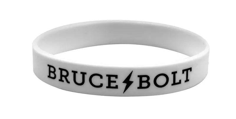 "Bruce Bolt" Silicone Stretch Bracelet – White 1