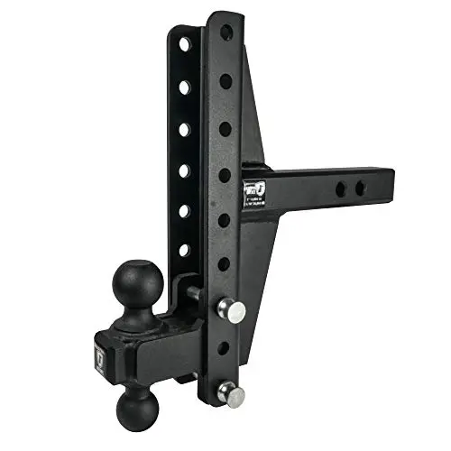 Bulletproof 2.0" Adjustable Extreme-Duty Offset Trailer Hitch – 4" & 6" Drop/Rise, 30,000 Lb Capacity, Dual 2" & 2-5/16" Balls, Black Powder-Coated Steel 1