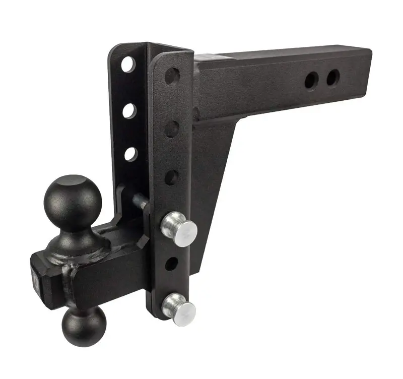 Bulletproof 2.5" Adjustable Heavy-Duty Trailer Hitch – 8" Drop/Rise, 22,000 Lb Capacity, Dual 2" & 2-5/16" Balls, Black Powder-Coated Steel 1