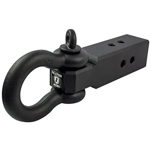Bulletproof 3.0" Extreme-Duty Receiver Shackle – 30,000 Lb Rating, Includes D-Ring/Clevis, Black Powder-Coated Steel 1