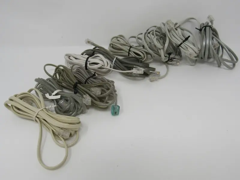 Bundle Of 10 Rj-11 Phone Cables – Mixed Styles, Pre-Owned 1