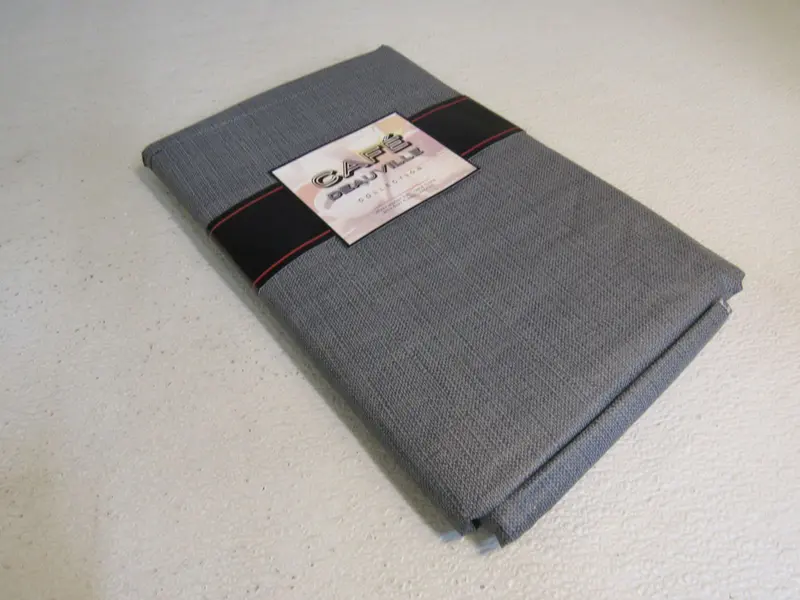 Café Deauville Grey Vinyl Tablecloth With Soft Flannel Backing – New 1
