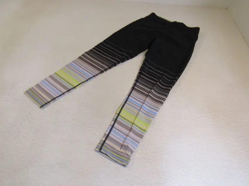 Calvin Klein Performance Leggings – Black With Multicolored Stripes, Women’S Size S, Pre-Owned 1