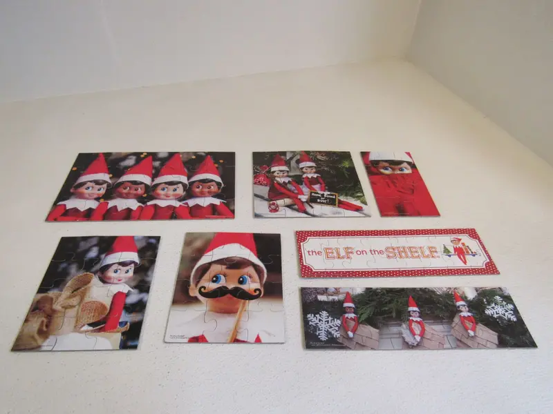 Cardinal Elf On The Shelf Wooden Puzzle Set – Lot Of 7 Holiday-Themed Pieces, Used 1