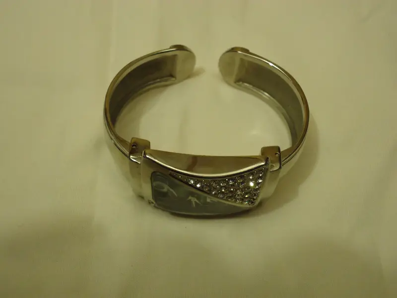 Carolina Analog Dress Watch For Women – Two-Tone Silver And Black Metal Band, Pre-Owned 1