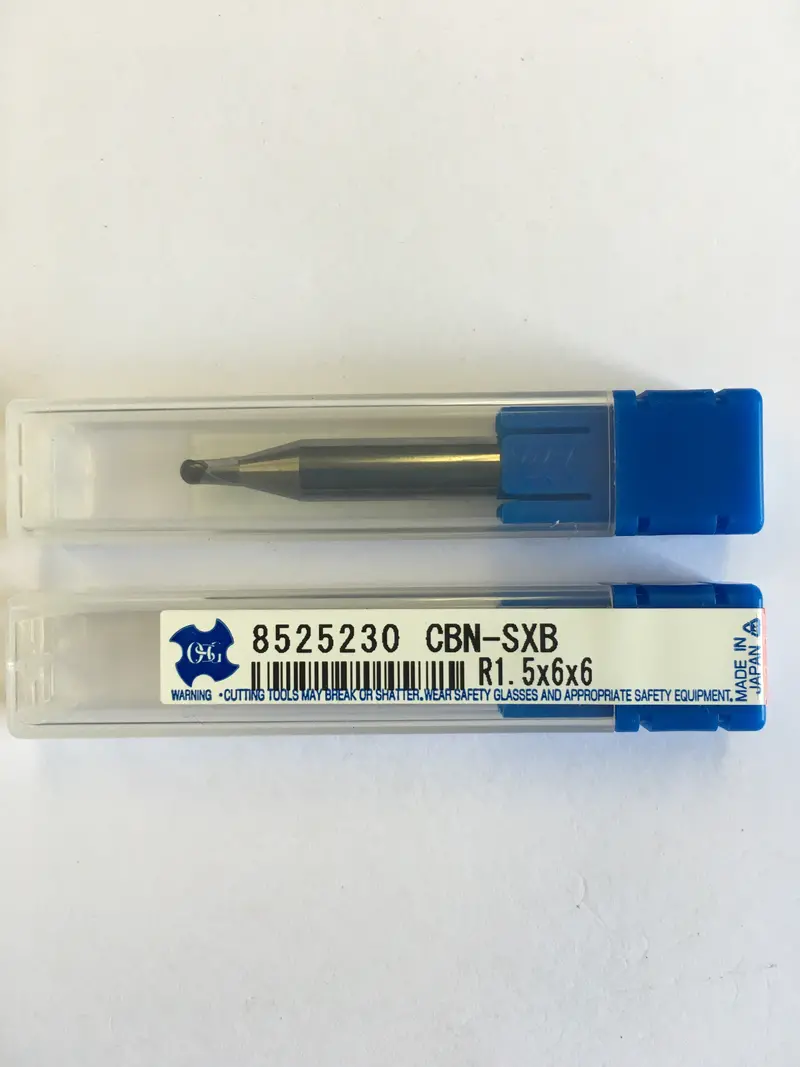 Cbn-Tipped End Mill 8525230 – 3Mm Cut Dia, 6Mm Shank, 1.8Mm Corner Radius, 50Mm Overall Length 1