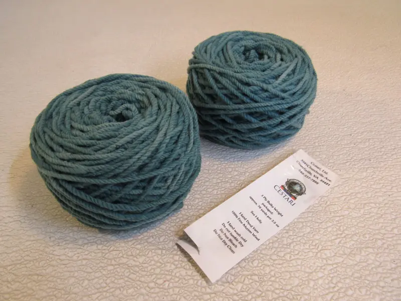 Cestari Three-Ply Bulky Yarn In Sea Holly Green – 2 Balls, 70 Yards Each, Artisan-Made 1