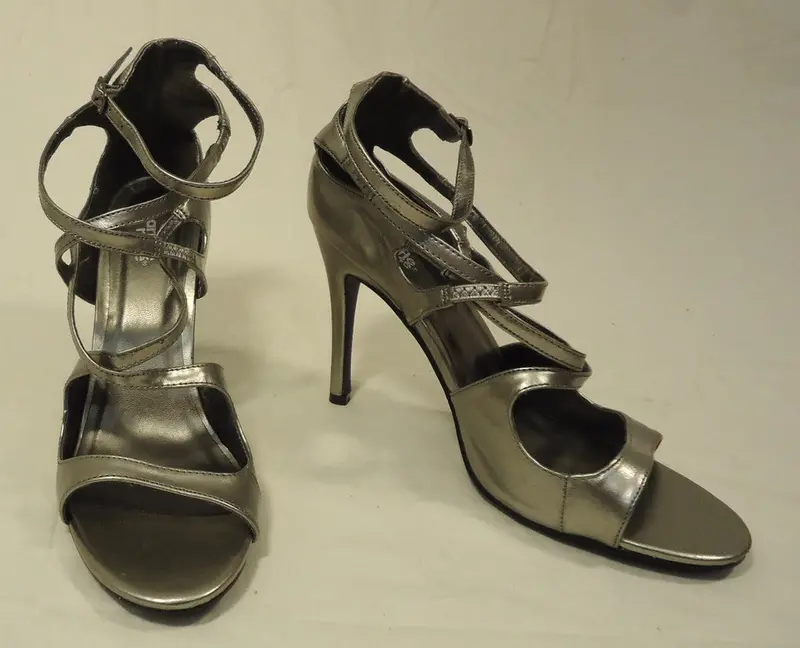 Charlotte Russe Women'S Silver Strappy Gladiator Pumps – Size 6, Synthetic Material, Brand New Without Tags 1