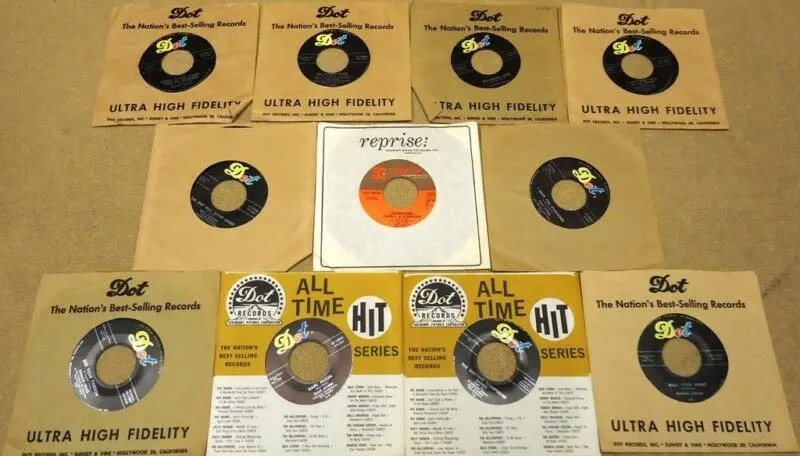 Classic 7" Vinyl Record Bundle – Dot, Reprise, Warner Bros. Labels (11 Pieces, Used) 1