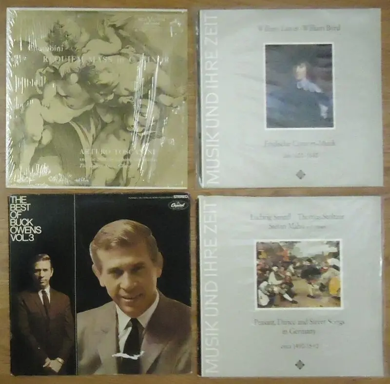 Classic Vinyl Lp Collection: Buck Owens, Sennfl, Stoltzer, Lawes, Byrd, Cherubini – 4-Album Used Set 1