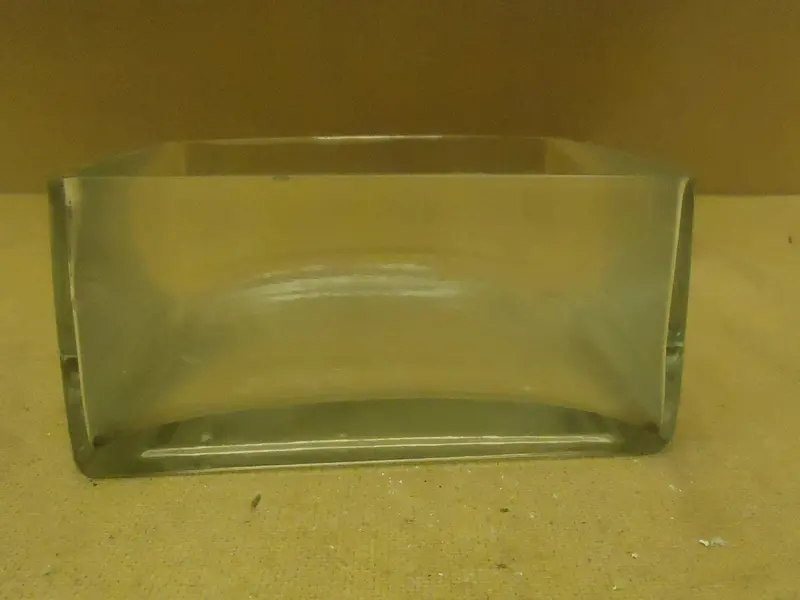Clear Square Glass Flower Pot – 8" W × 8" D × 4" H, Minimalist Design 1