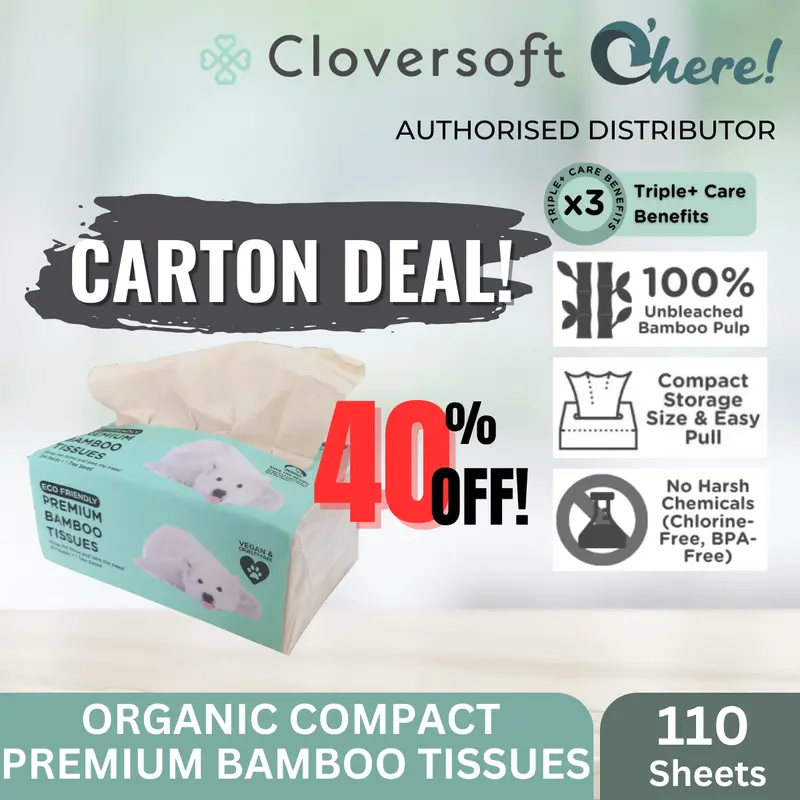 Cloversoft Bamboo Tissues – Unbleached, 3-Ply, Eco-Conscious Facial Tissues (110 Sheets Per Pack) 1