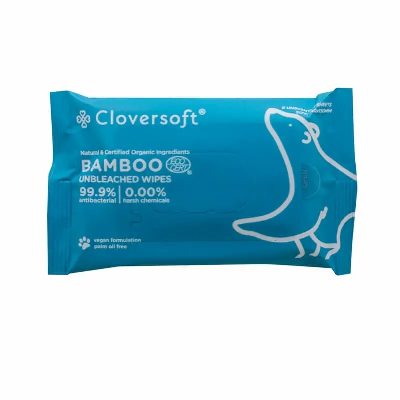 Cloversoft Organic Bamboo Petite Baby Wipes – Unbleached, Ab Certified (8 Count) 1
