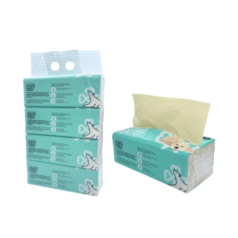 Cloversoft Unbleached Bamboo Facial Tissues – Eco-Friendly 3-Ply, 4 Packs × 130 Sheets 1