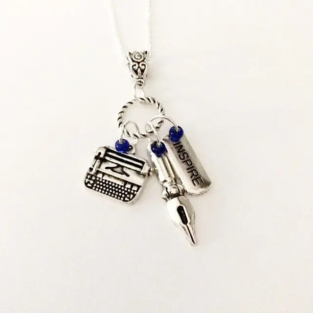 Creative Writer Charm Necklace – Literary-Themed Jewelry 1