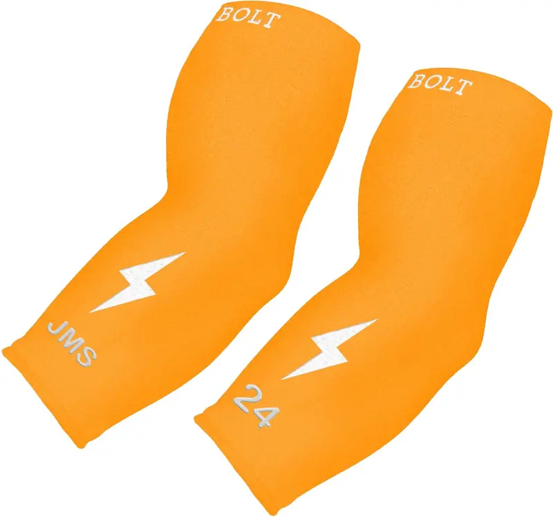 Custom Graduated Compression 3/4-Length Arm Sleeve – Neon Orange 1