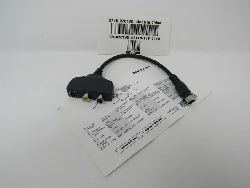 Dell S-Video + Audio Splitter Cable – 5 In, Model 513Dp Rev A00 (New) 1