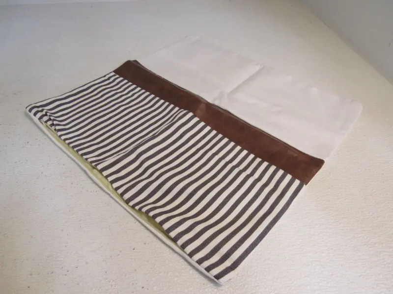 Designer Brown-And-Cream Striped Throw Pillow Cover (17" X 17") – New 1