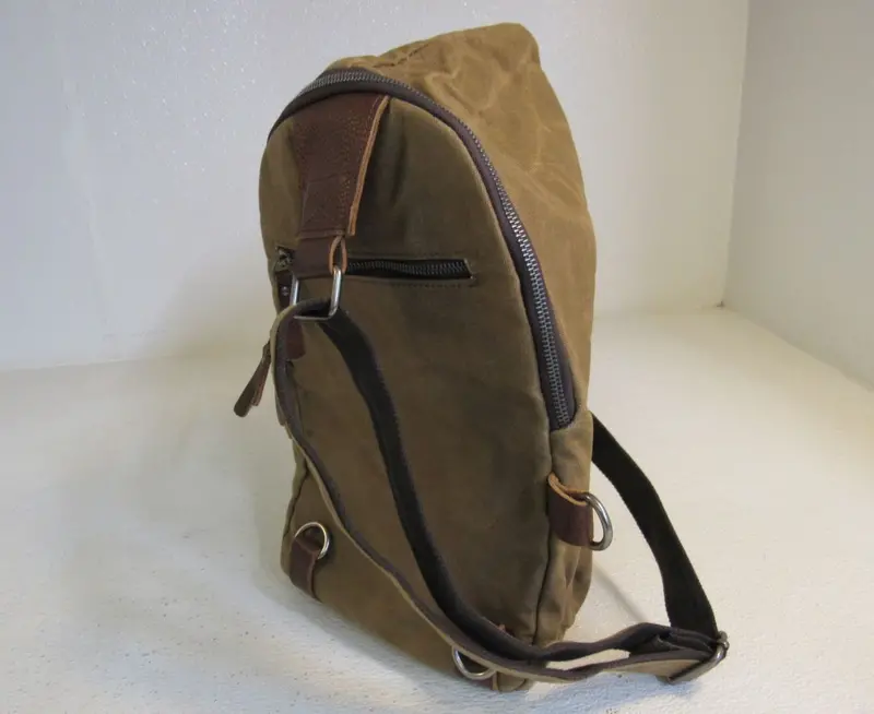 Designer-Style Sling Crossbody Satchel Bag – Brown Heavy-Duty Canvas, 10" × 8" × 16" 1