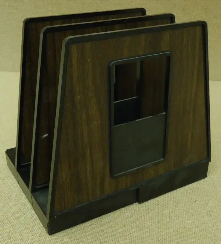 Desktop Folder Organizer (9" × 8" × 6", Brown & Black Plastic) – Used 1
