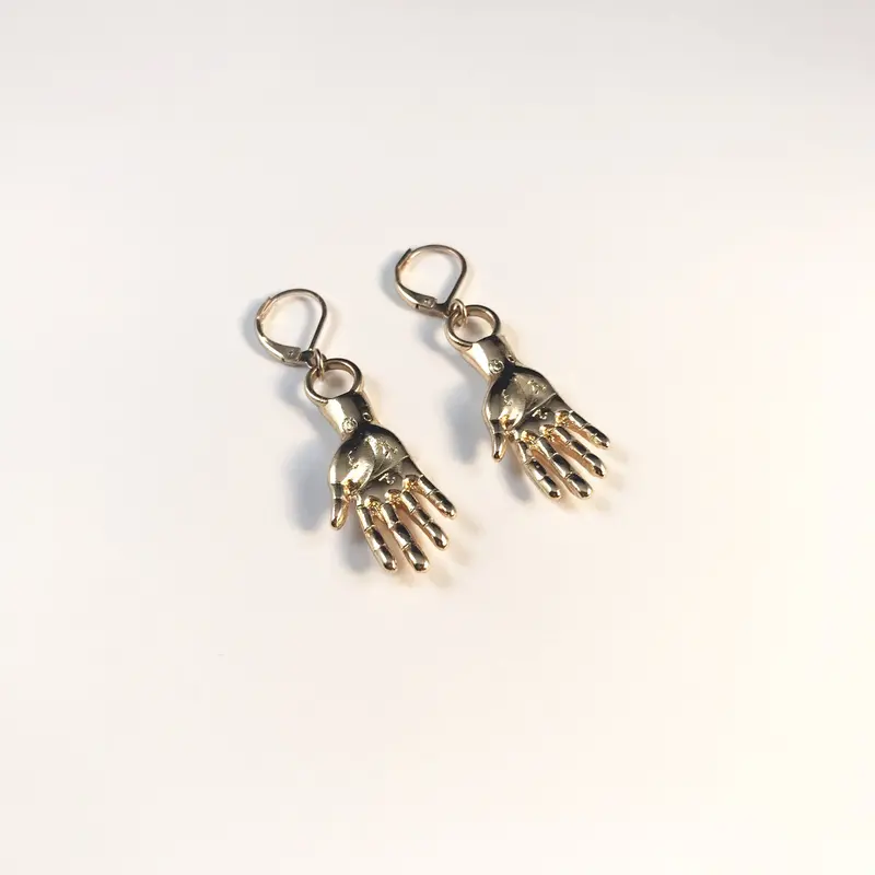 Dimensional Hand-Shaped Earrings For Sensory Engagement 2