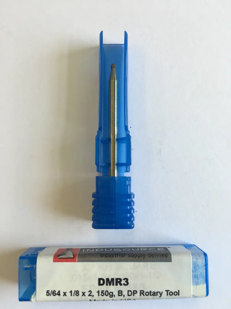 Dp Rotary Tool Bit: 5/64" Shank, 1/8" Cutting Diameter, 2" Overall Length, 150G Weight, Ball Nose, B Coating – Dmr3 1