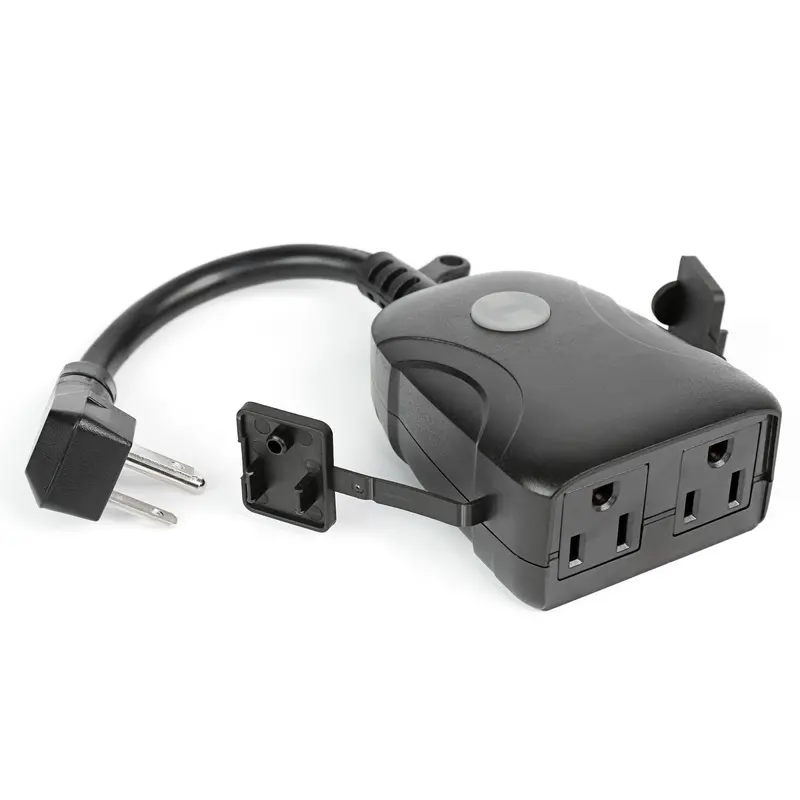Dual-Outlet Outdoor Smart Plug – Wi-Fi Enabled, Weather-Resistant, Scheduling & Remote Control 1