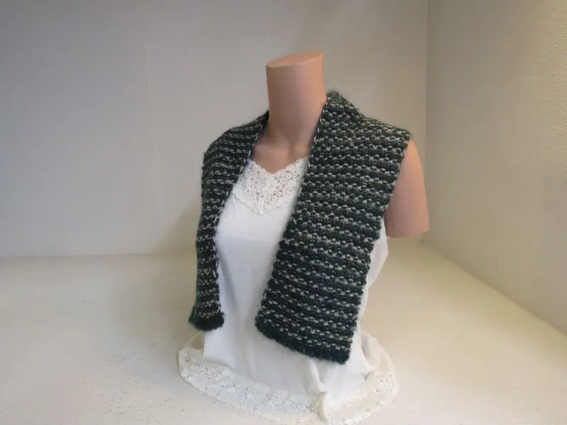 Eco-Luxury Green Taupe Scarf: Possum, Cashmere & Merino Wool Blend 1