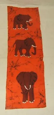 Elephant-Themed Fabric Wall Art – 36" × 12" 1