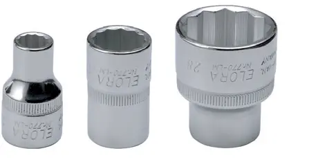 Elora Chrome-Plated 1/2" Drive Bi-Hex Socket – 5/8" W 1
