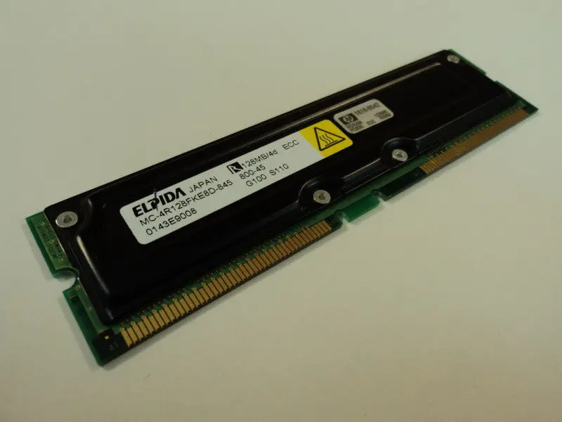 Elpida 128Mb Pc800 Rdram Memory Module – Hp-Compatible, Model Mc-4R128Fke8D-845 1