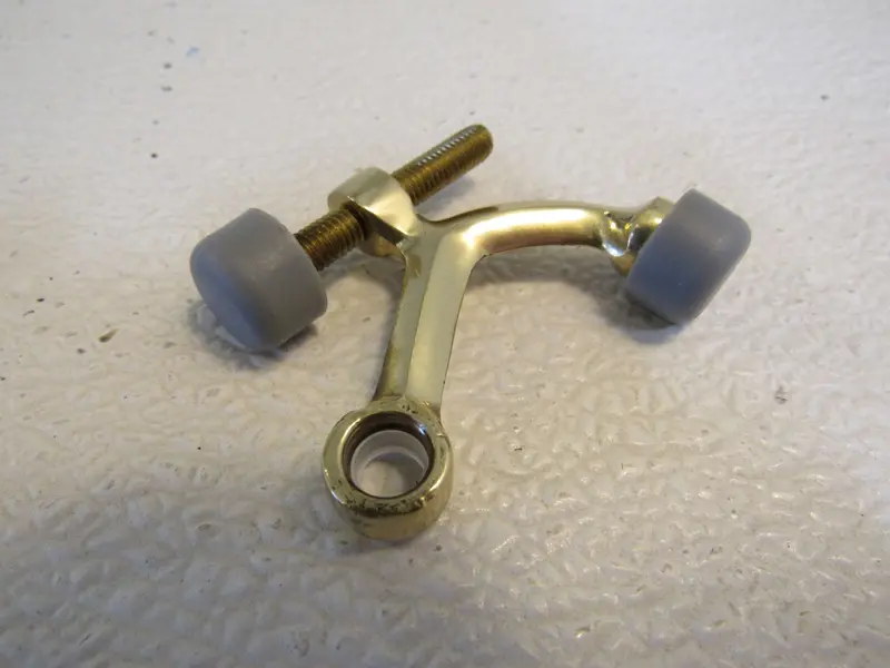 Emtek Polished Brass Pivot Stop Door Hinge With Rubber Tip – Heavy-Duty Metal Build 1