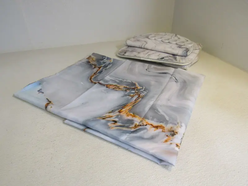 Emvency Multicolor Shower Curtain & Bath Mat Set (5-Piece, 72" X 68") – New 1