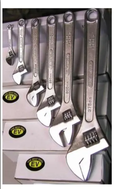Ev 10-Inch Adjustable Wrench With Ergonomic Knurled Handle 1