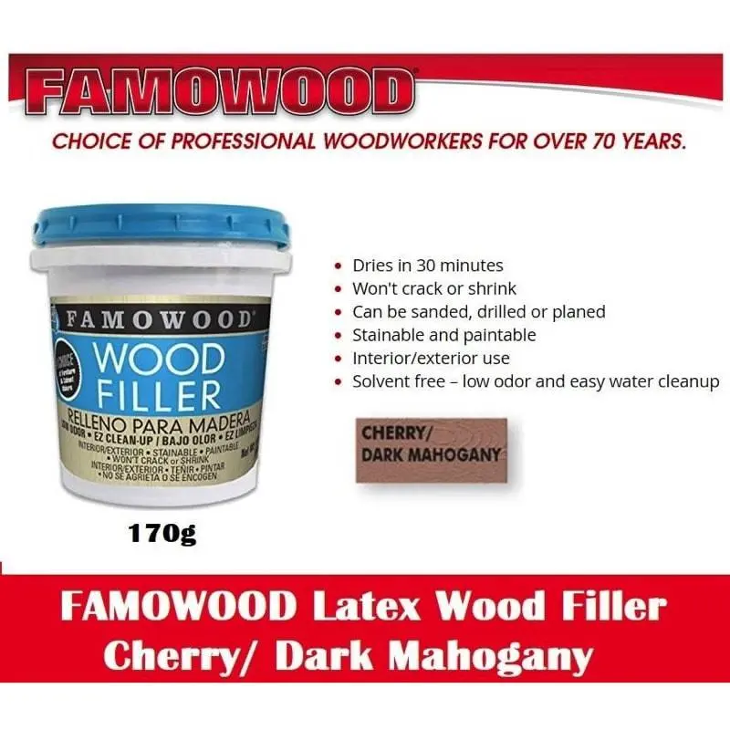 Famowood Cherry Mahogany Wood Filler – 6 Oz (170 G) 1