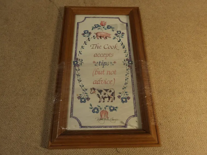 Figi Graphics Vintage-Framed Kitchen Quote Print – Wooden Frame With Glass 1