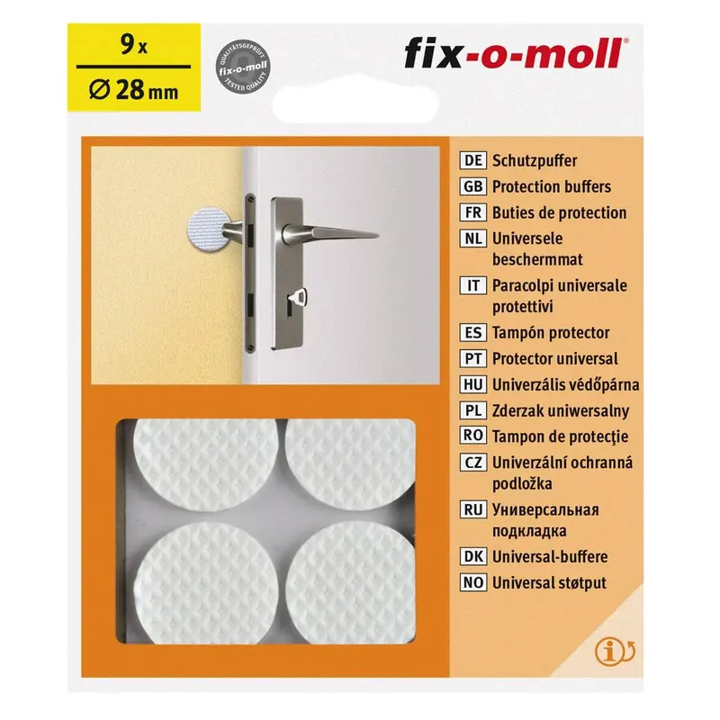 Fix-O-Moll Adhesive White Door Buffer – 28Mm Diameter 1