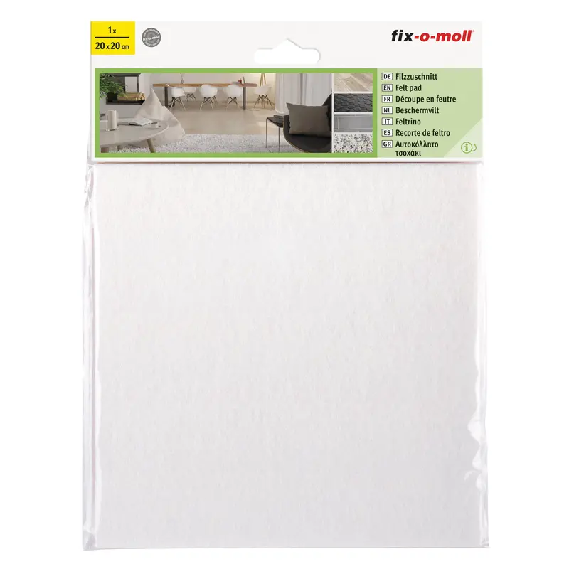 Fix-O-Moll Fm-3566333 Self-Adhesive Felt Pads – 200 × 200 Mm, White 1