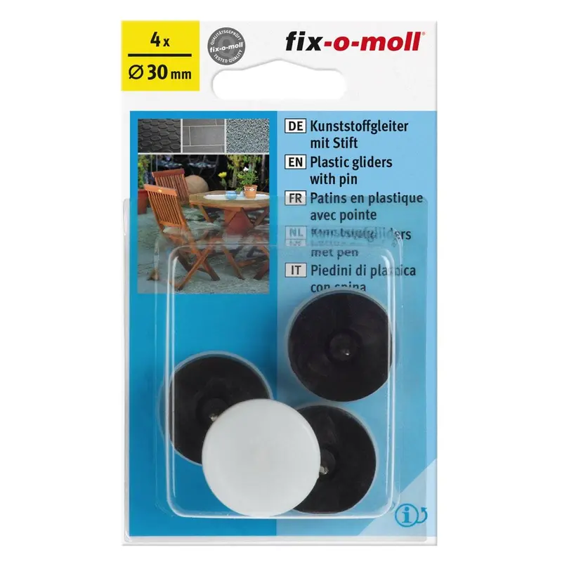 Fix-O-Moll Plastic Slider With Central Pin – 30 Mm Diameter 1