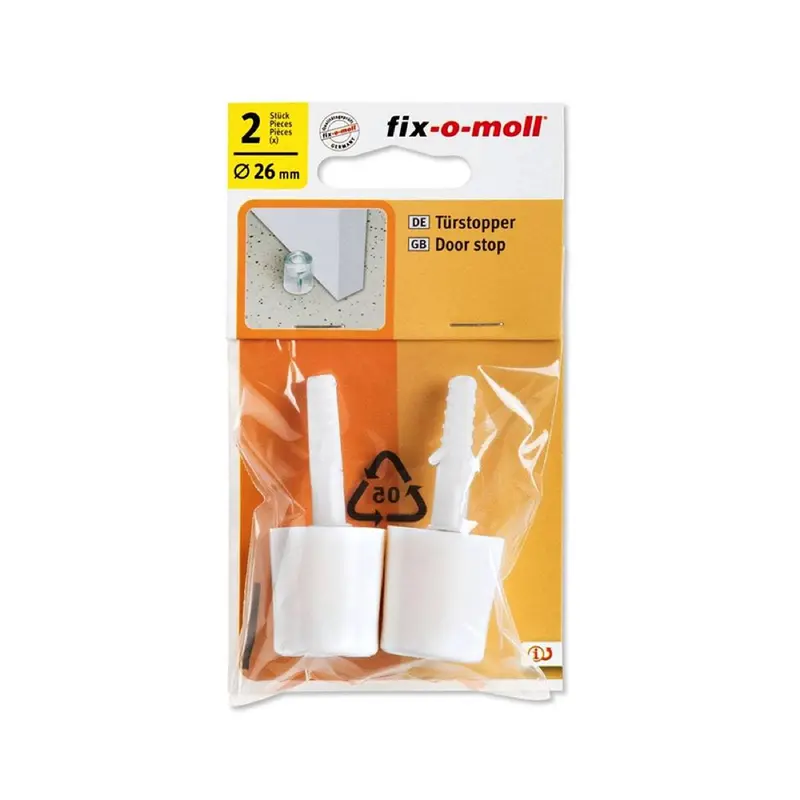 Fix-O-Moll Screw-Mount White Doorstop – Durable Floor Protector 1