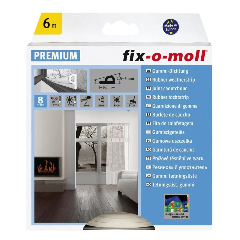 Fix-O-Moll White Self-Adhesive P-Profile Weatherstrip – 6 M 1