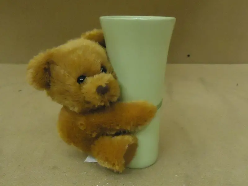 Ftd Bear-Themed Green And Brown Ceramic Vase – 7" × 3.25", Gift-Ready 1