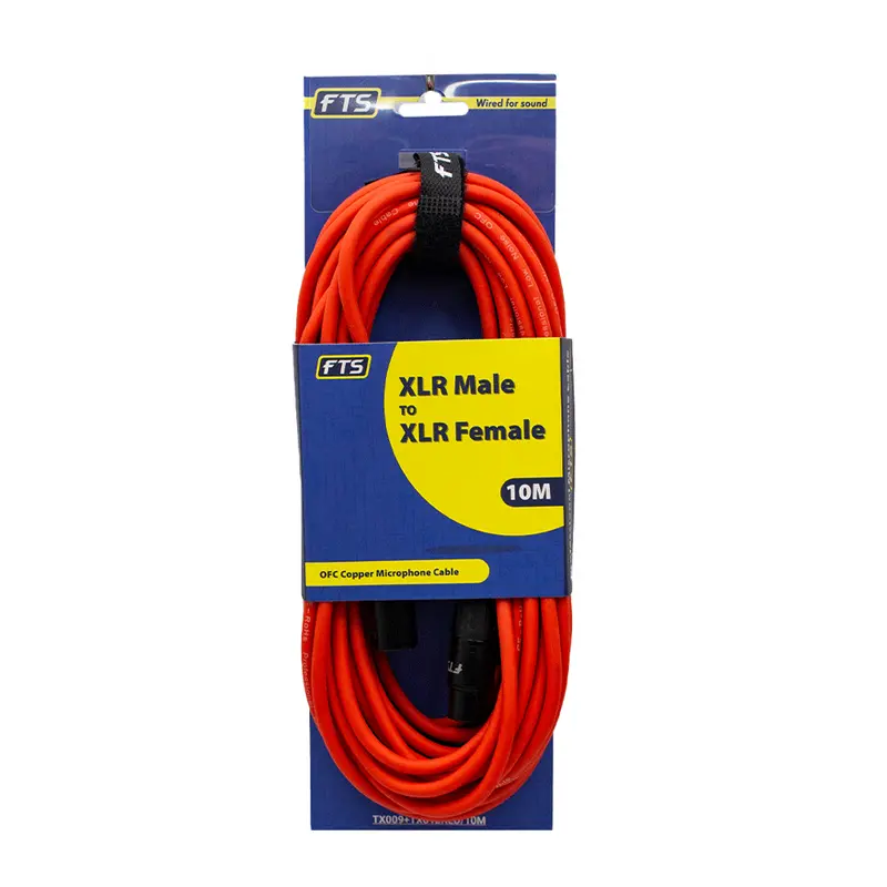Fts 10-Meter Orange Xlr Male To Female Microphone Cable (Tx009 + Tx012) 1