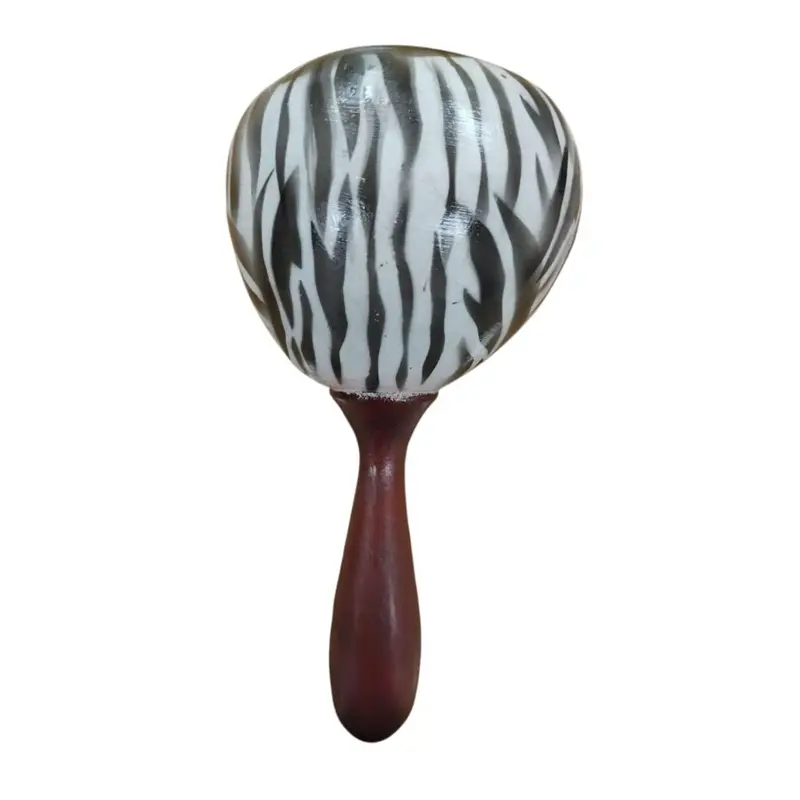 Fts Batok Maracas – Natural Wood Shakers With Skin-Inspired Motif, 10×22 Cm 1