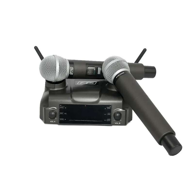 Fts Cd02 Dual Wireless Handheld Microphone Kit 1