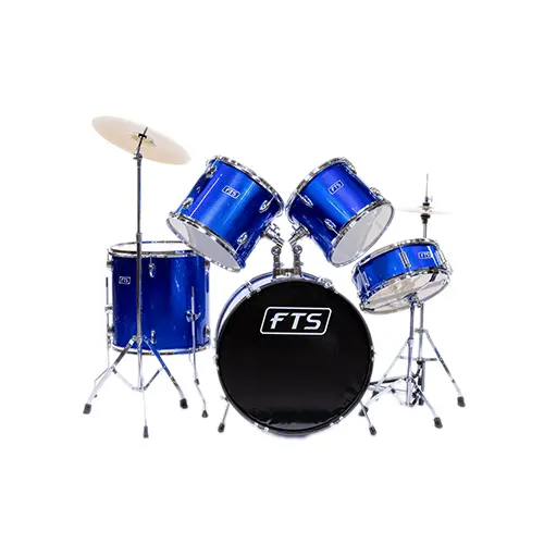 Fts Jw225Pvc-12 Five-Piece Blue Drum Set With Cymbals And Adjustable Throne 1