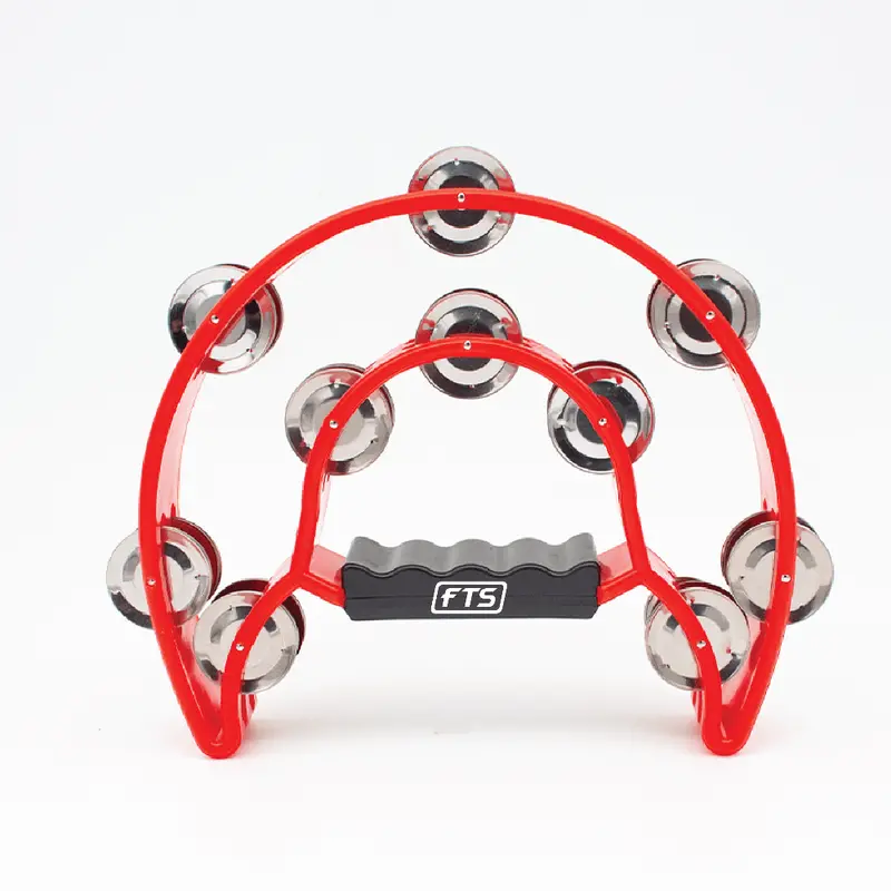 Fts Red Double-Row Tambourine – Handheld Percussion Instrument (Fts-Jt-Tx9-20 Rd) 1