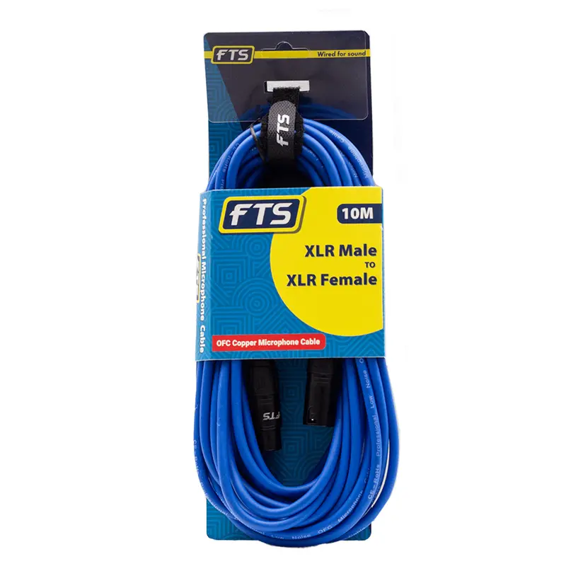Fts Tx009+Tx012Bl 10-Meter Blue Xlr Microphone Cable – Professional Grade 1
