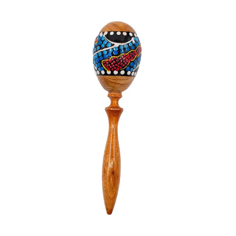Fts Wooden Maracas With Handle – Traditional Lombok-Style Percussion, 8×8×25 Cm (M/Lombok) 1