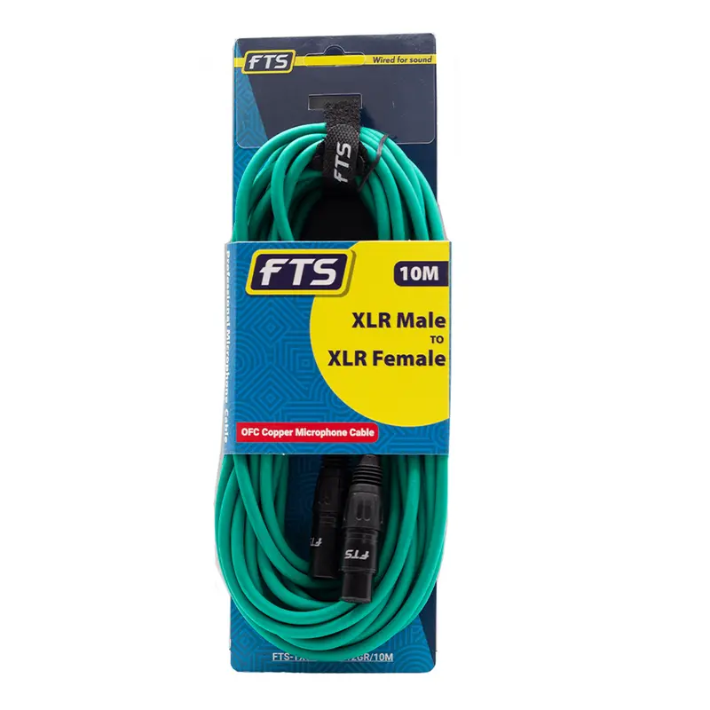Fts X009+Tx012Gr 10-Meter Green Xlr Mic Cable – Male To Female 1
